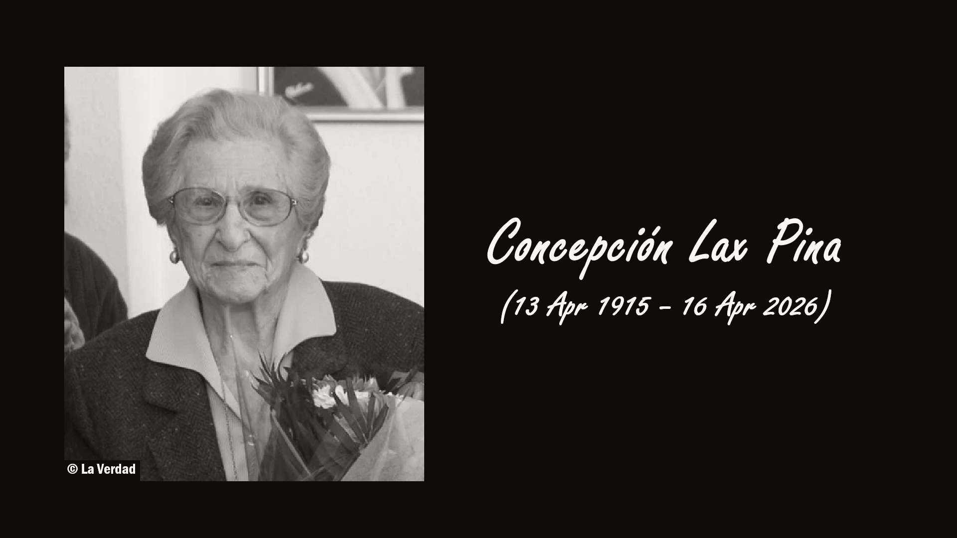 Spanish Woman Concepci&oacute;n Lax Pina Dies at 111