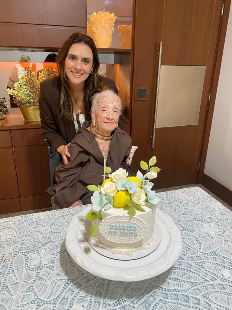 With her granddaughter.
