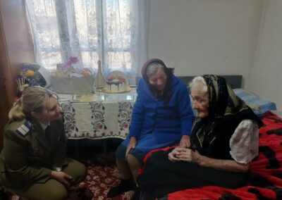 Lungu (right) on her 110th birthday in April 2026. (Source: Facebook / Consiliul Judetean Mehedinti)