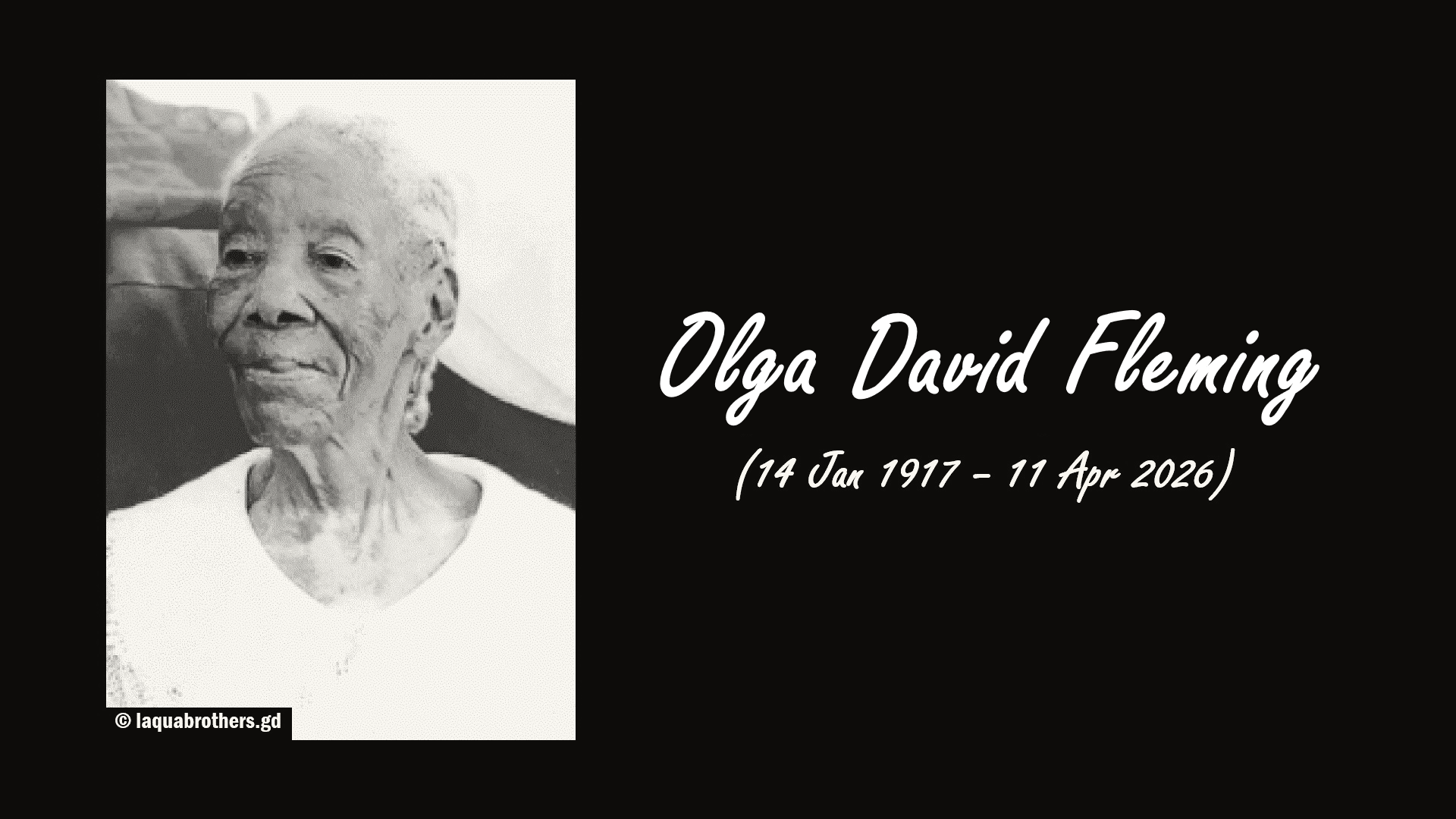 Olga David Fleming, Grenada's Oldest Person Ever, Dies at 109