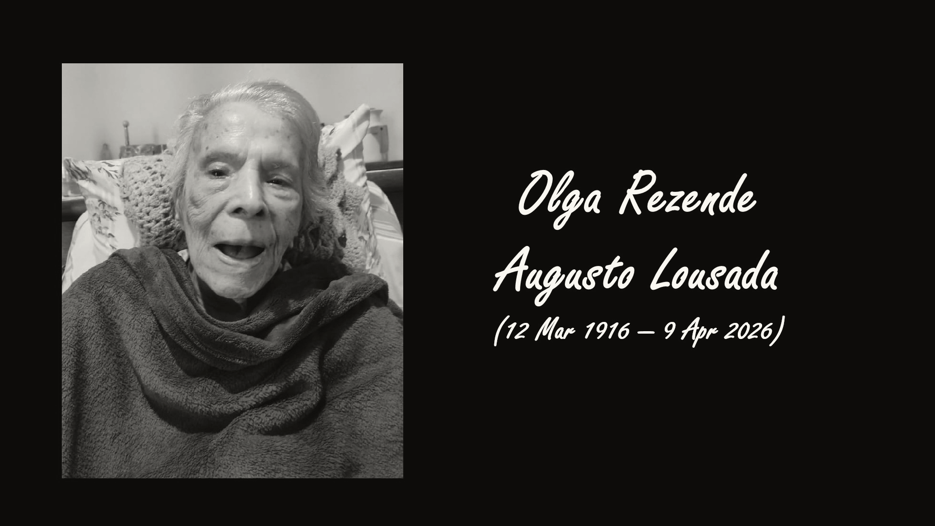 São Paulo Resident Olga Rezende Augusto Lousada Dies at 110