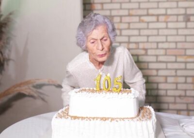 On her 105th birthday.