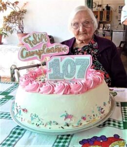 On her 107th birthday in 2023. (Source: Radio Carmelo 1460 AM)
