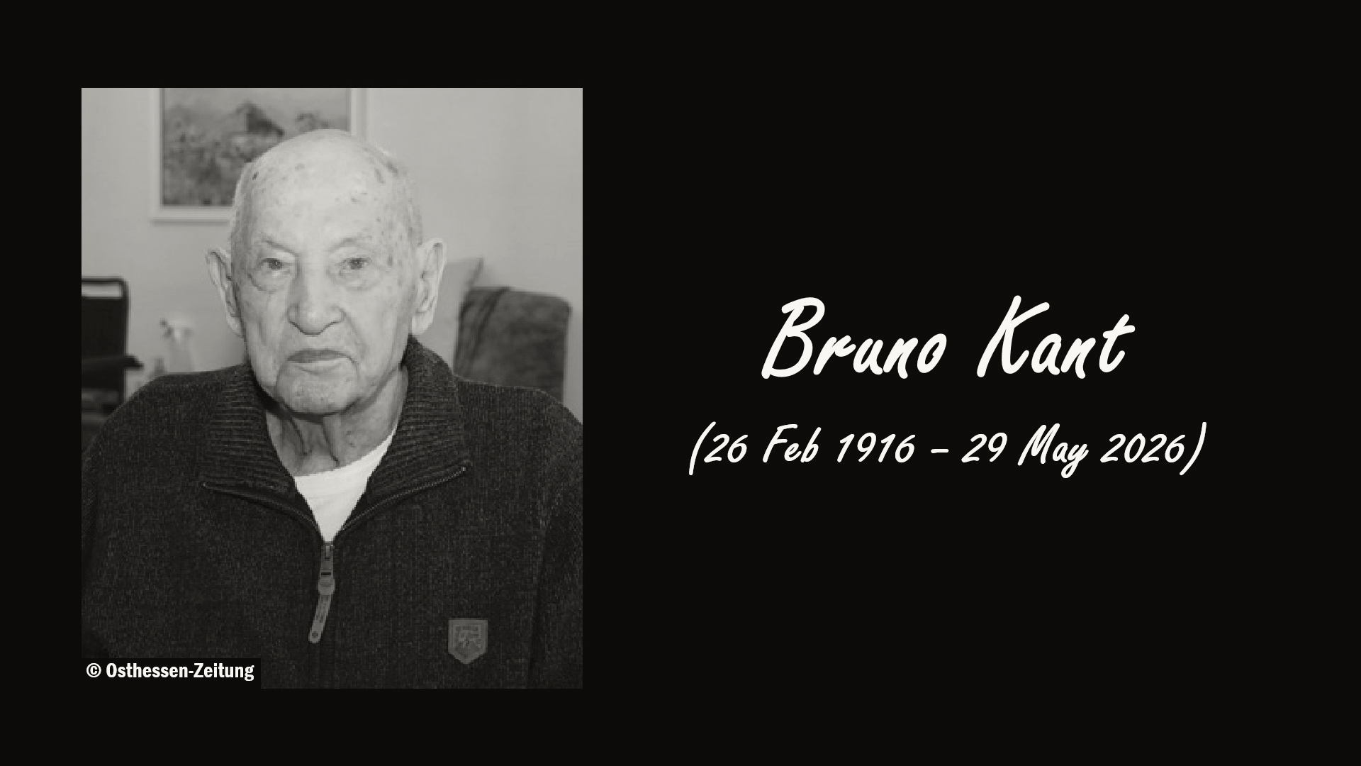 Bruno Kant, Germany's Oldest Man, Dies at 110