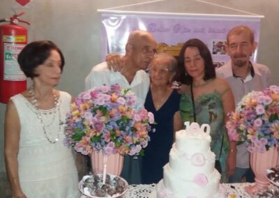 On her 100th birthday, with her children.