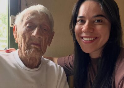 At age 109 with his granddaughter Polyana on Christmas 2025.
