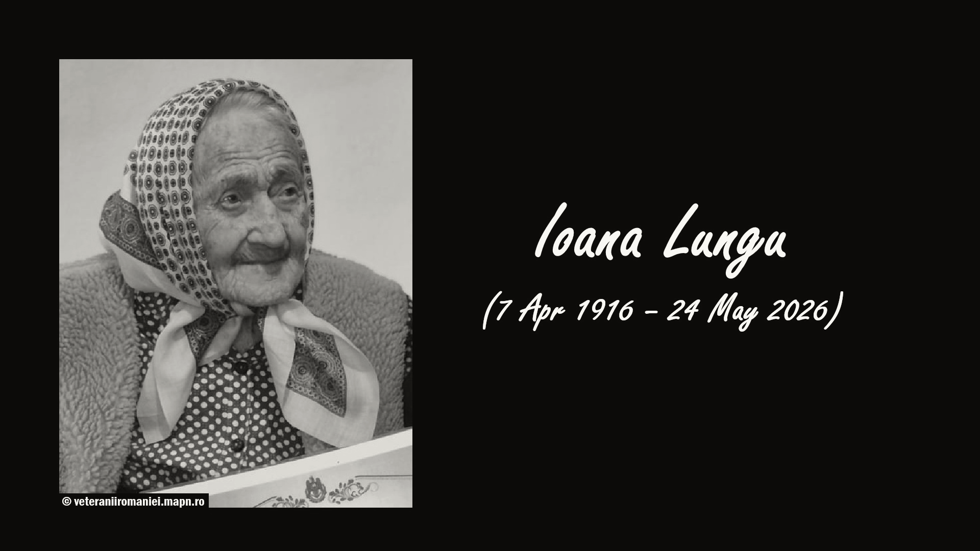 Romanian Woman Ioana Lungu Dies at 110