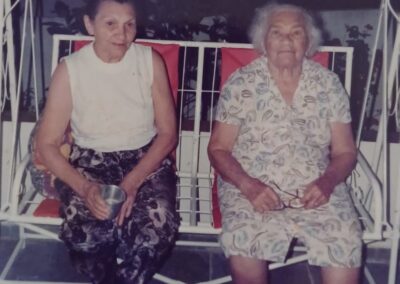 Levita (left) in 1988, with her mother Jovelina, who would live to the age of 100.