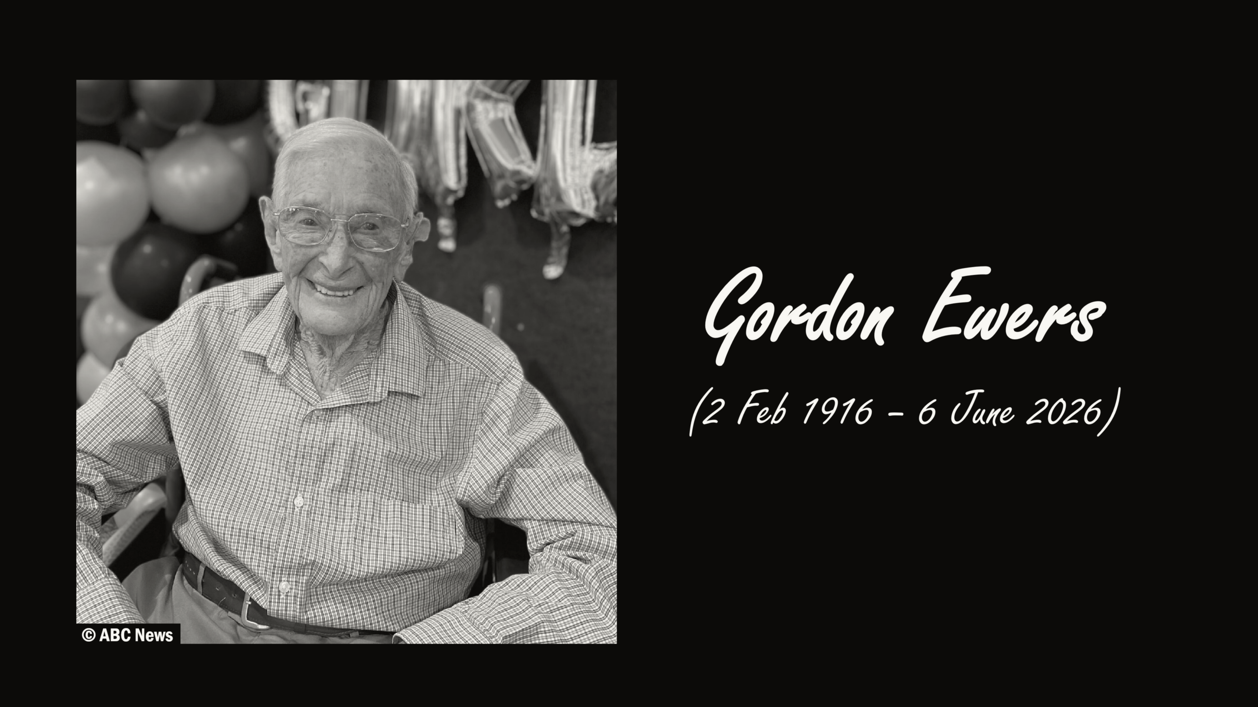 Gordon Ewers, Australia's Third-Oldest Man, Dies at 110