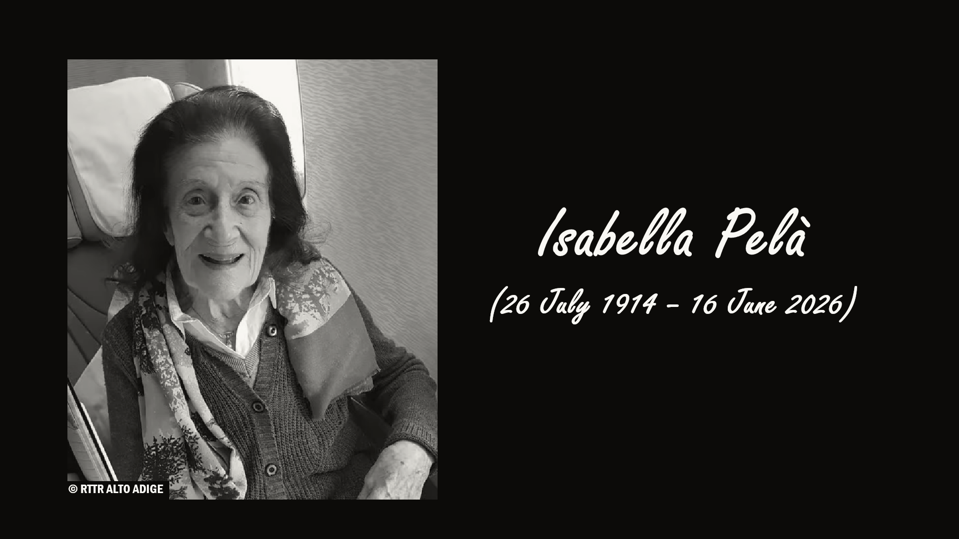 Isabella Pelà, Italy's Third-Oldest Person, Dies at 111