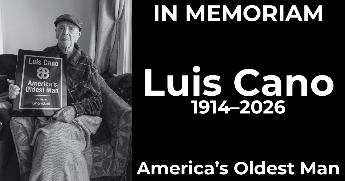 Luis de Jesús Cano Vásquez Luis Cano, America's Oldest Man, has passed away