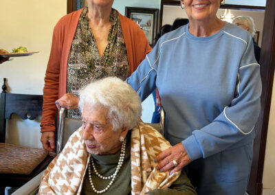 On her 110th birthday, with her two daughters, Anna Maria, 84, and Hilda Maria, 86.