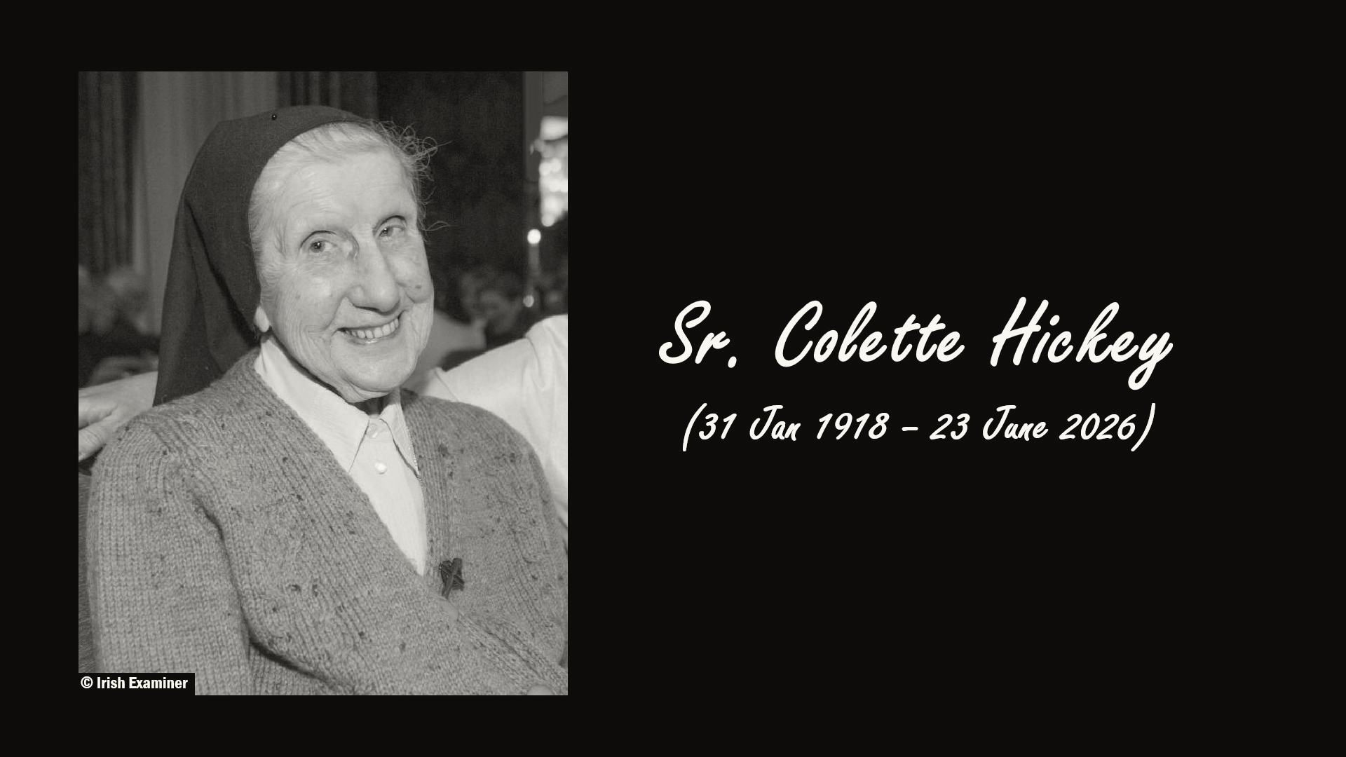 Sr. Colette Hickey, Ireland's Oldest Person, Dies at 108
