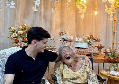 Celebrating her 108th birthday.