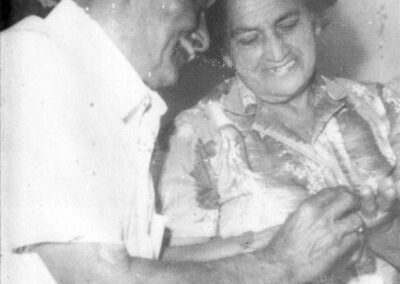 With her husband Percy de Carvalho.
