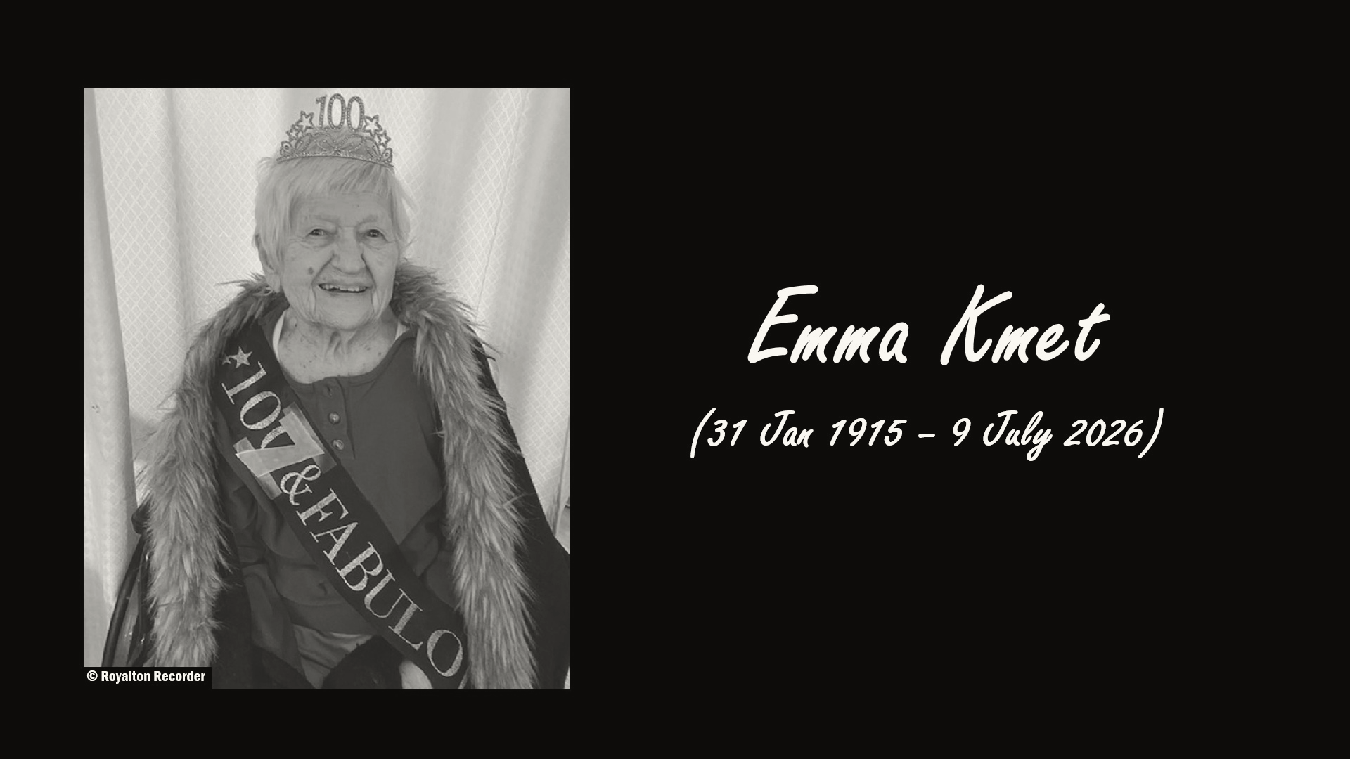 Emma Kmet, the Oldest Person in Ohio, USA, Dies at 111