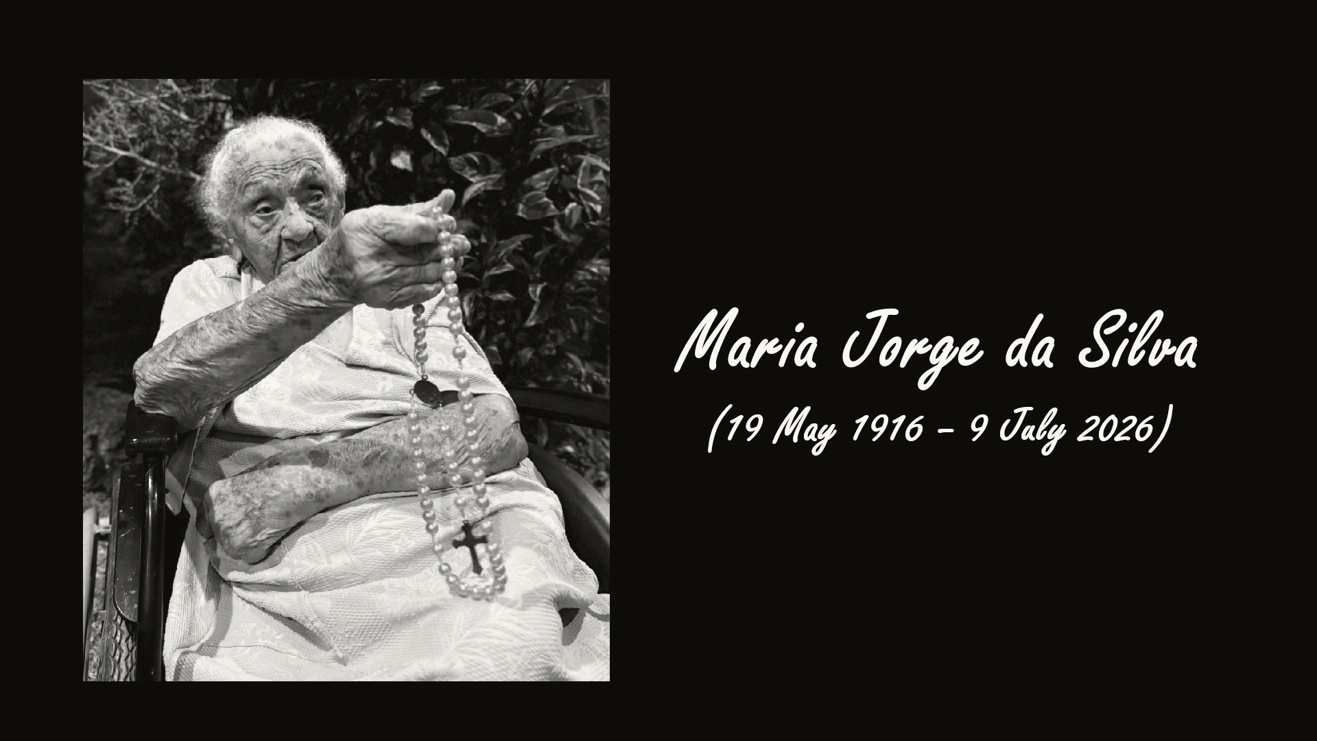 Brazilian Woman Maria Jorge da Silva Dies at 110