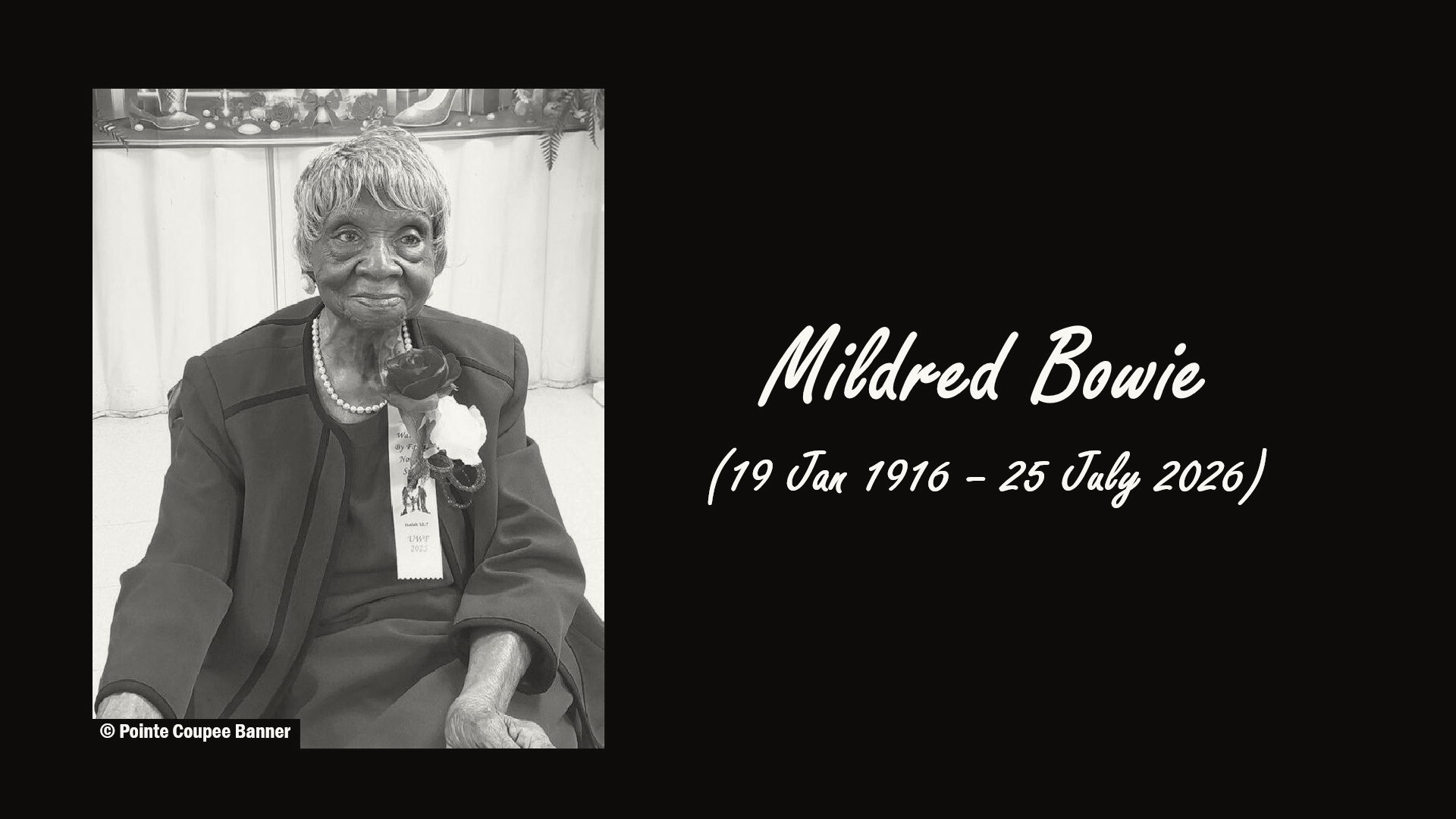 Mildred Bowie, Louisiana's Oldest Known Resident, Dies at 110