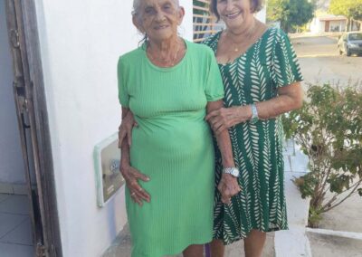 At the age of 108, with her niece Socorro.