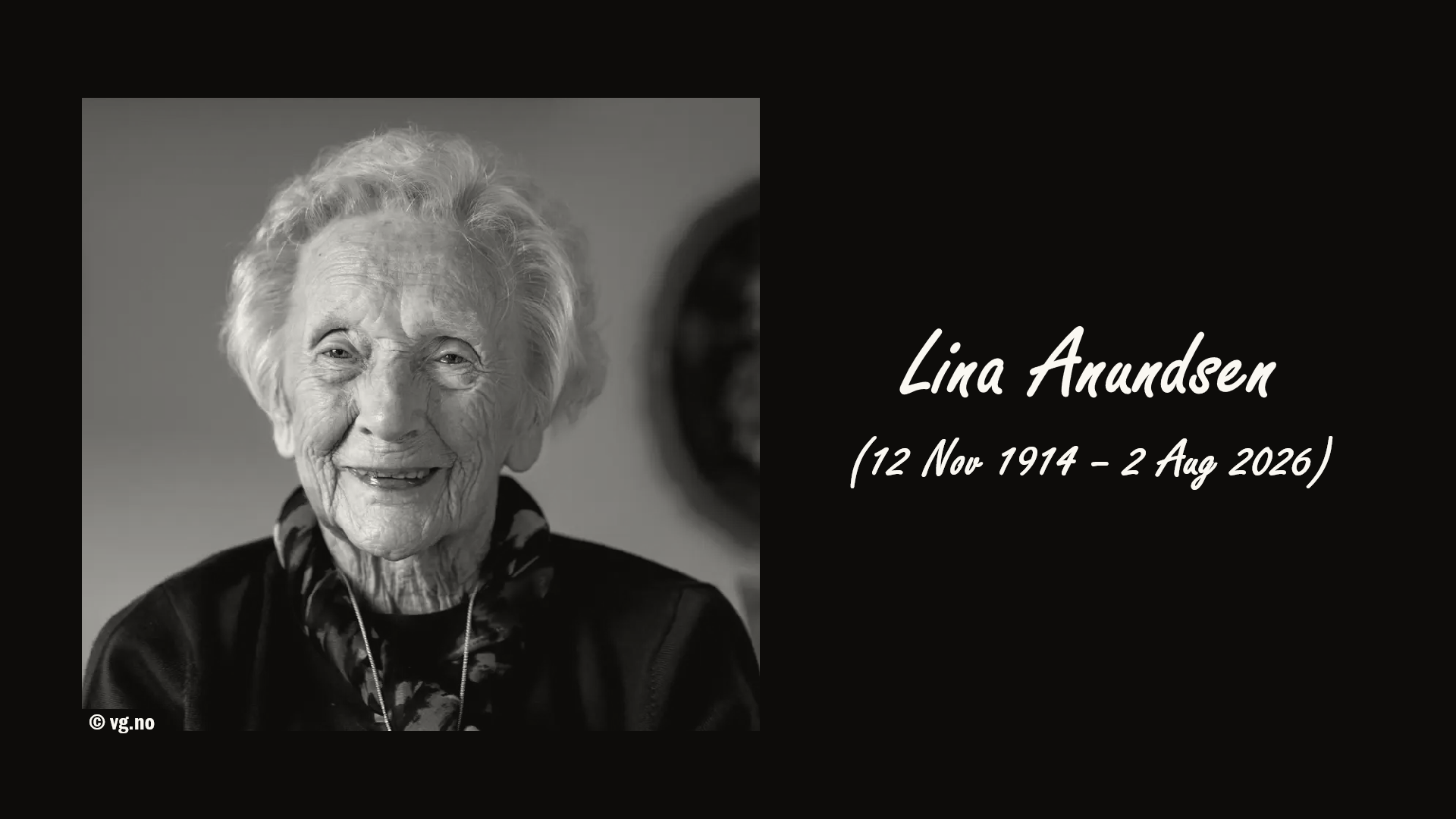 Lina Anundsen, Norway's Oldest Person, Dies at 111