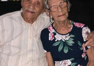 At age 99, with his wife Carmelita Alves de Araújo, age 93.