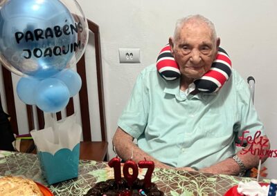 On his 107th birthday.