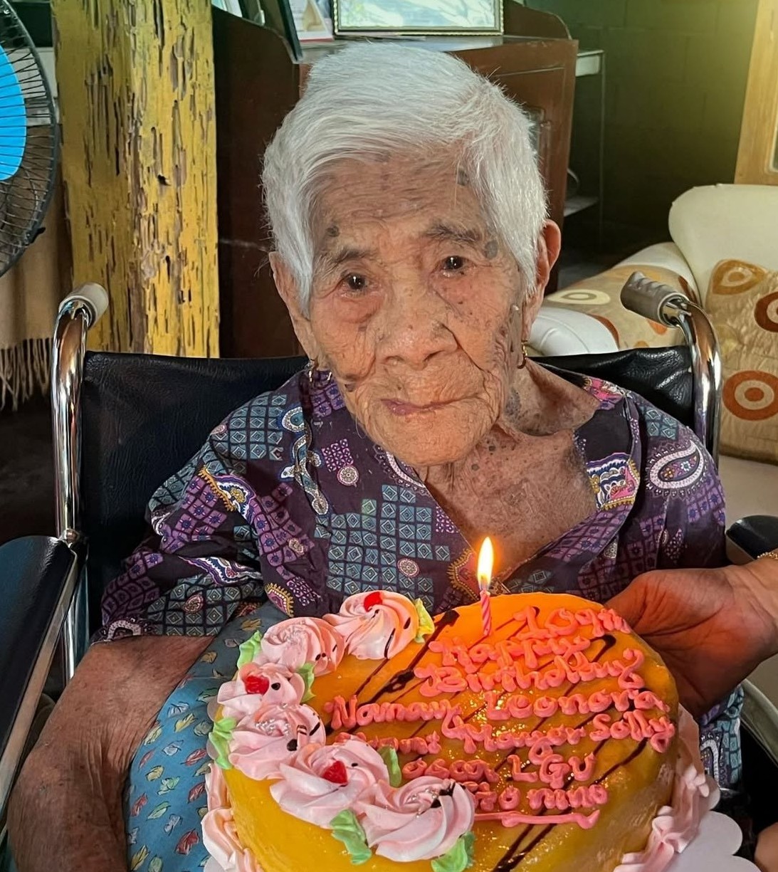 On her 109th birthday in February 2025. (Source: Facebook / LGU Sto. Niño)