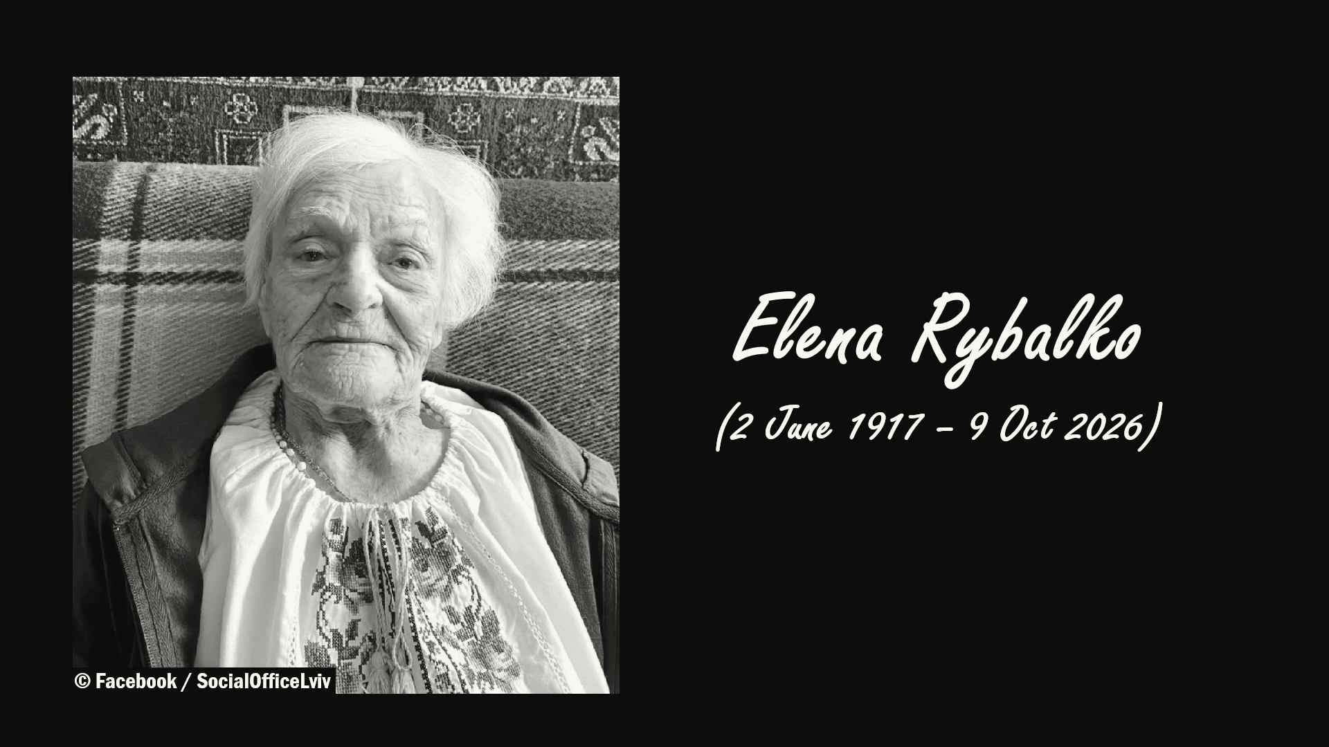 Elena Rybalko, Ukraine's Oldest Resident, Dies at 109