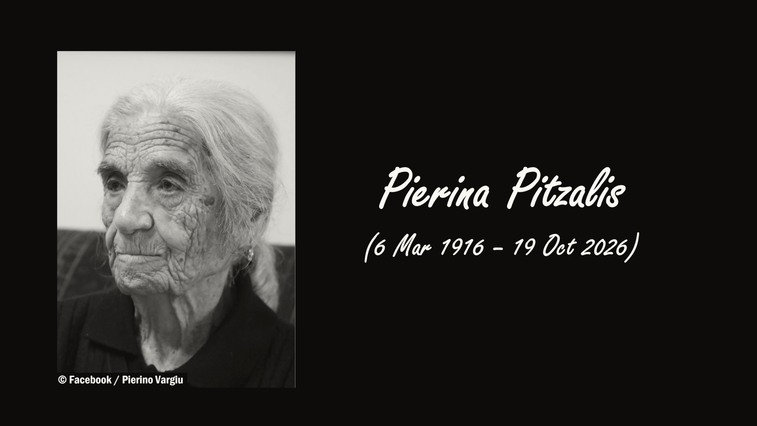 Italian Woman Pierina Pitzalis Dies at 110